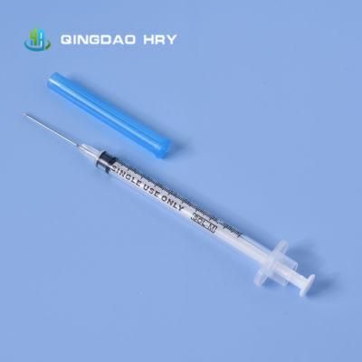 Medical Disposable 1ml Injection Syringe with Needle Low Dead Space FDA CE ISO 510K