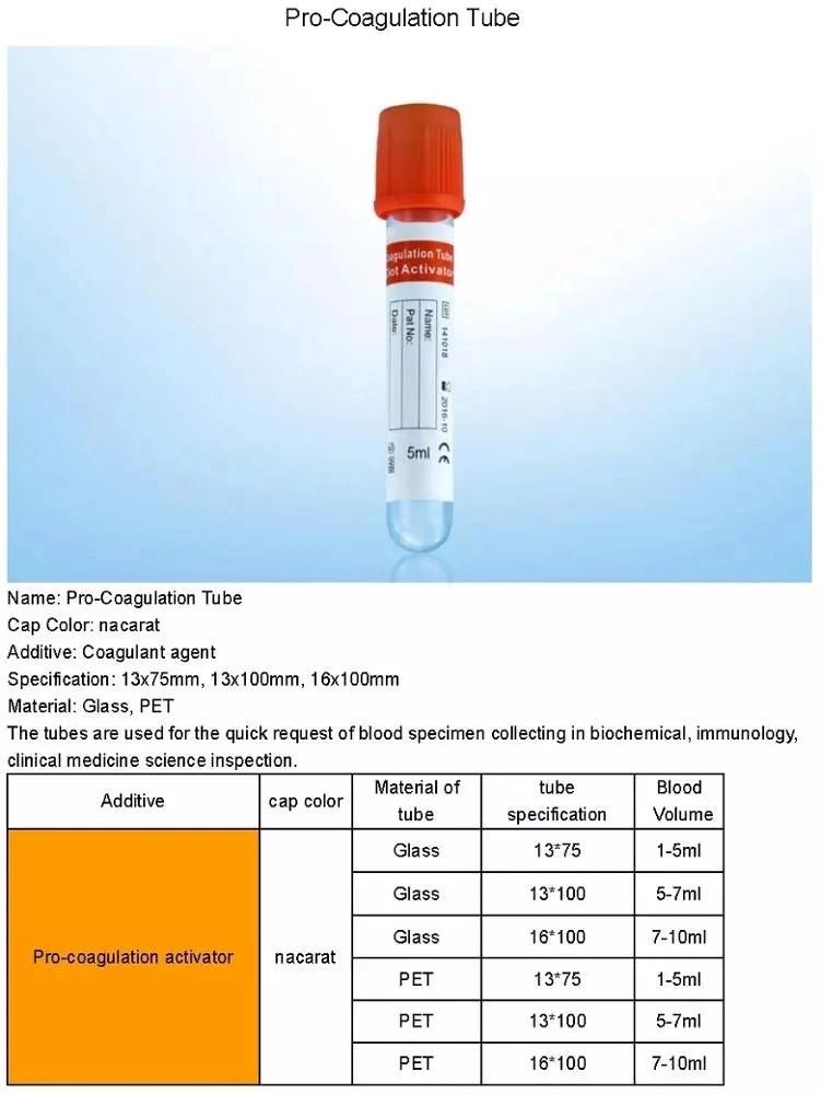 Disposable Medical Non Vacuum Blood Collection Tube