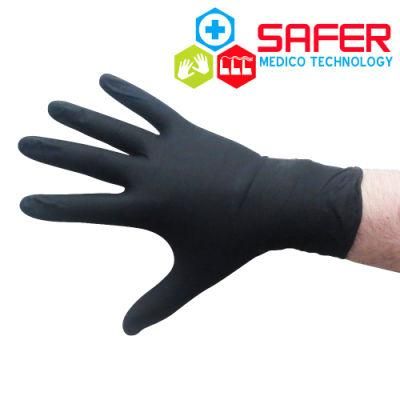 100% Nitrile Latex Free Disposable Black Gloves Powder Free