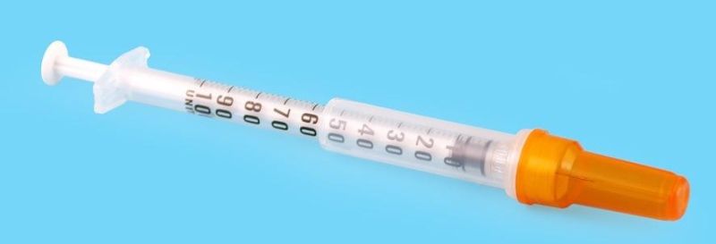 Sterile Disposable Insulin Medical Syringe with Fixed Needle Luer Slip Tip