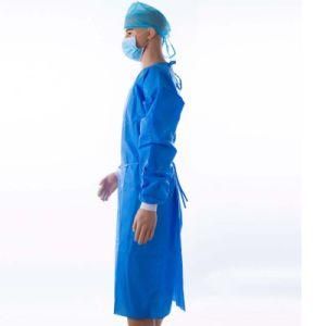 Reliable Blue Protetive Disposable Plastic Isolation Gown