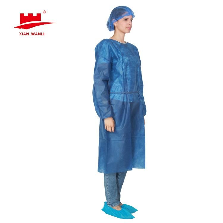 Cheap China Manufacturer Eco Friendly SMS Nonwoven Fabric Sterile Reinforced Disposable Medical Gown for Patients