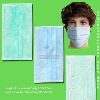 Disposable 1-Ply 2-Ply 3-Ply Face Mask with Elastic Ear-Loops