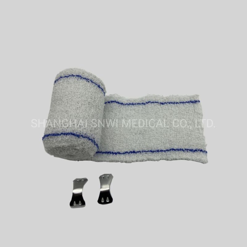 Medical Spandex Crepe Elastic Bandade with Red/Bule Thread