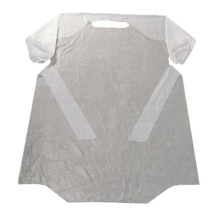 Desechable CPE Pechera Disposable Apron with Sleeves and Thumb Loops Disposable Waterproof Plastic Gown PE Isolation Gown