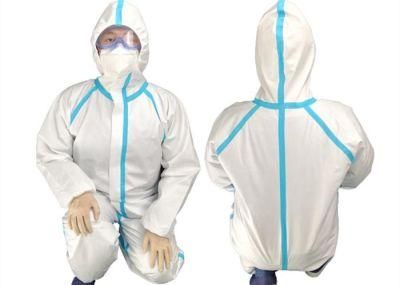 Type 3 4 5 PE+PE SMS Microporous PPE Cat III Protective Cloth Overall Coveral Suit with CE FDA ISO From Factory