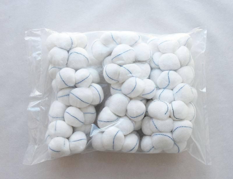 Medical Disposable 100% Cotton Absorbent Gauze Ball with X-ray