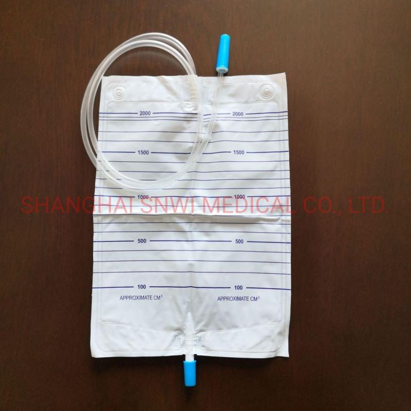 Disposable Urine Bag Medical Transparent Drainage Collection Bag with Pull & Push Valve