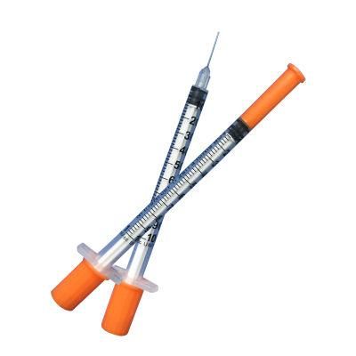 Insulin Syringe Disposable Medical Syringe Retractable Needle Safety Syringe with Safety Needle FDA CE Approved