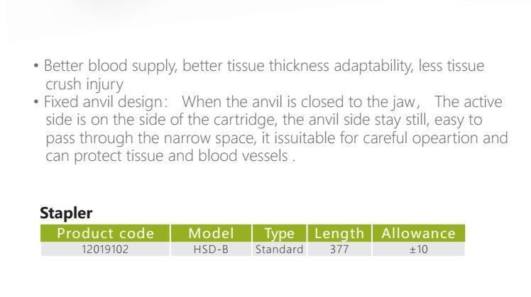 Endoscopic Stapler, Cartridgewith CE/ISO Certificate, for Laparoscopic, Wholesale High Quality, Medical Surgical