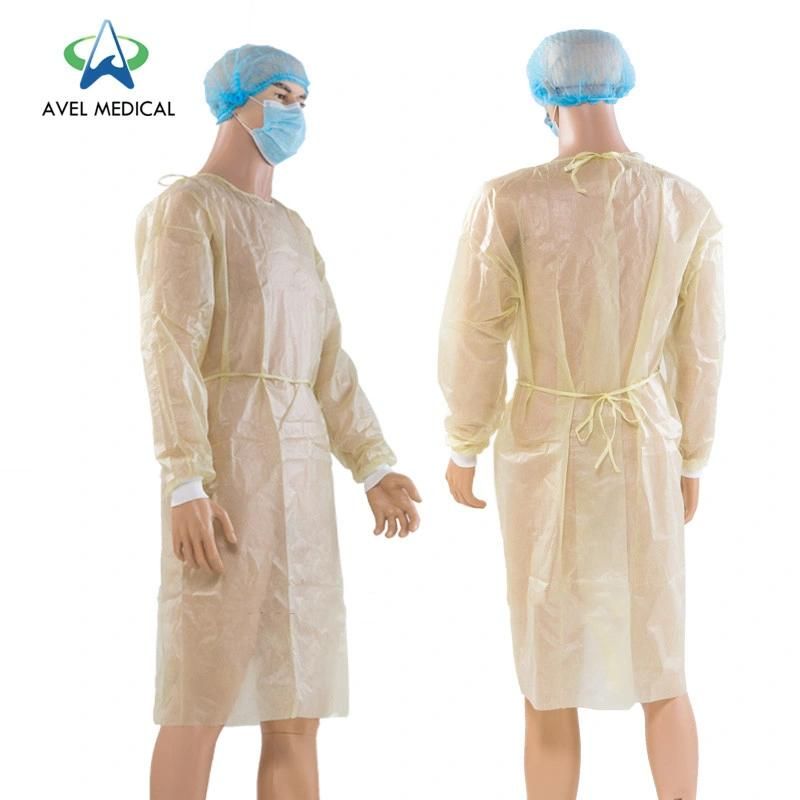 Hospital Surgeon Isolation Surgical Sterile Nonwoven SMS Surgical Gown with Knit Cuff