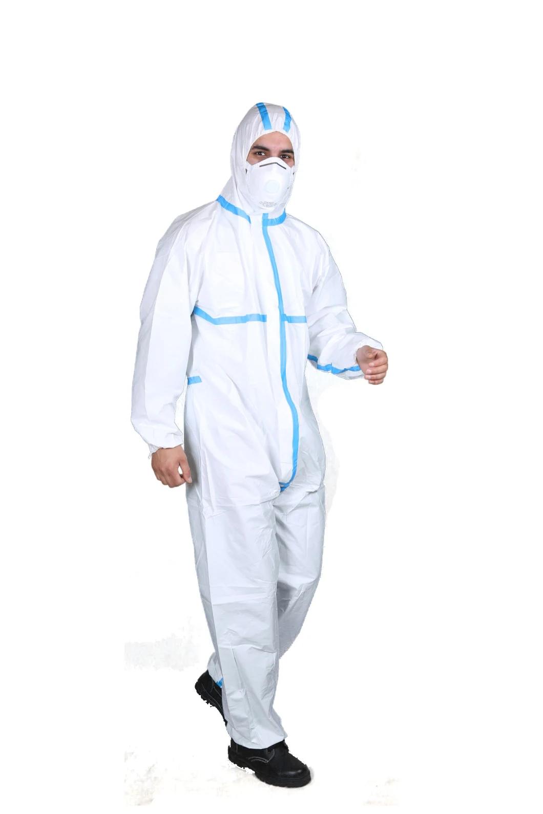 Factory Price Type5b Type6b En14126 Microporous Protective Clothing Safety Medical Use Disposable Coverall