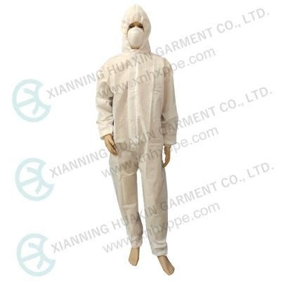 Type 5/6 White SMS Dust Proof Safety Workwear Anti Pneumonia Overalls Breathable Protective Clothing