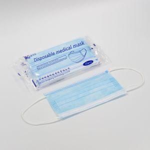 50 Pack Standard 3 Ply Ear Loop Blue / White Color Disposable Medical Face Mask with Fast Delivery