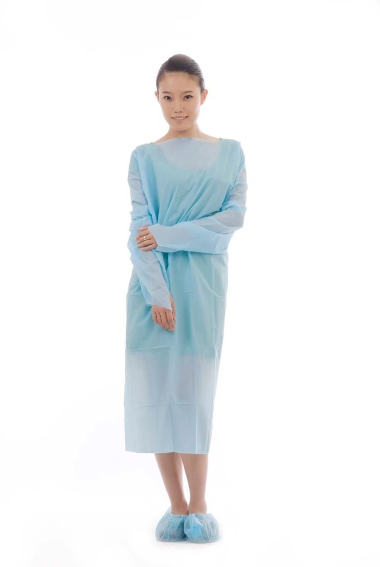 Hospital/Clinic Use CPE Protective Gown Thumb Loop Design Disposable Protective Clothing