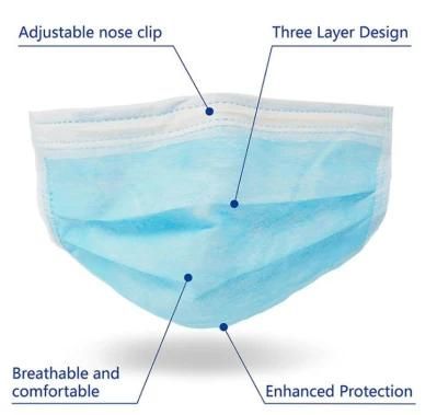 3-Ply Nonwoven Disposable Face Mask
