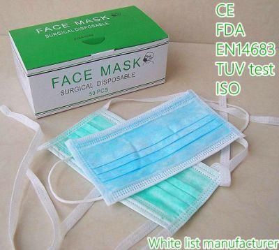 White List Factory Ce Type Iir Anti Bacterial Tie on Mask for Hospital Food Beauty Salon