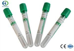 Plastic Green Gel Sodium Heparin Vacuum Tube Blood Collection Tube