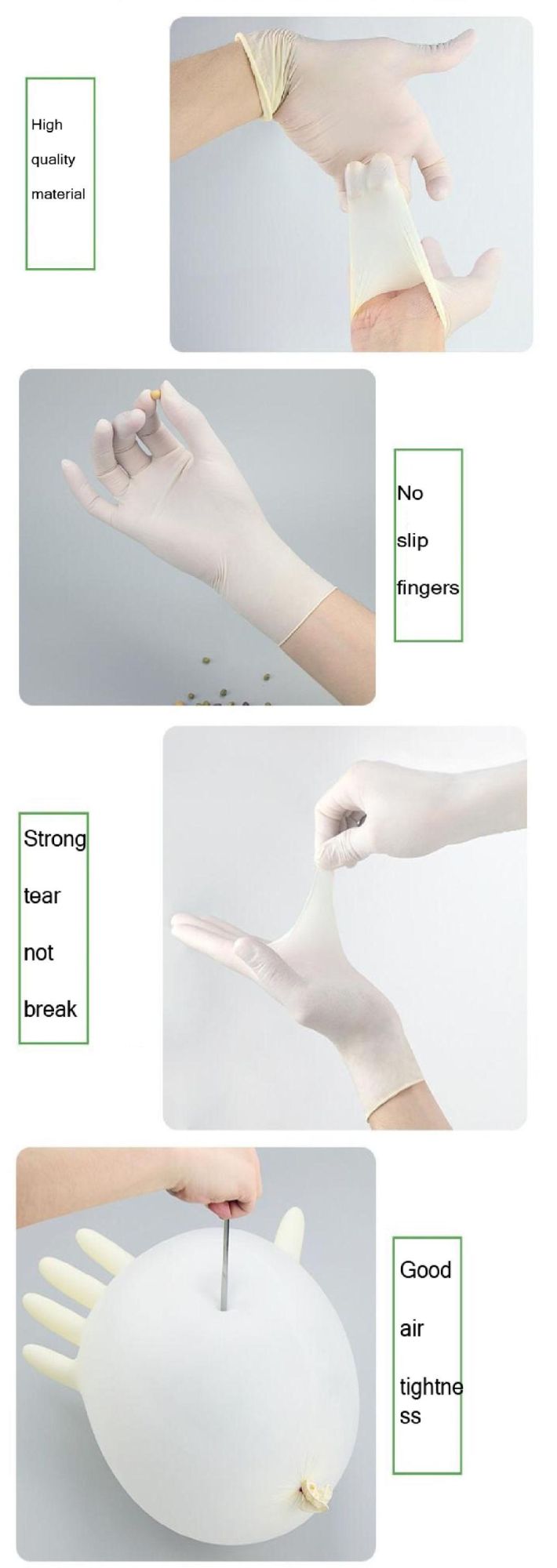 Single-Use Latex Rubber Sterile Medical Surgical Gloves Latex Medical Gloves Cleaning Glove, Latex Gloves 12" Protective Gloves