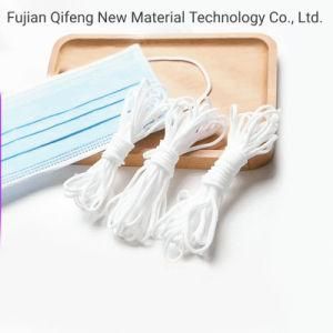 Manufacturer Flat Ear Loop 3mm White Color Nylon Spandex Flat Elastic Ear Tie Disposable Earloop