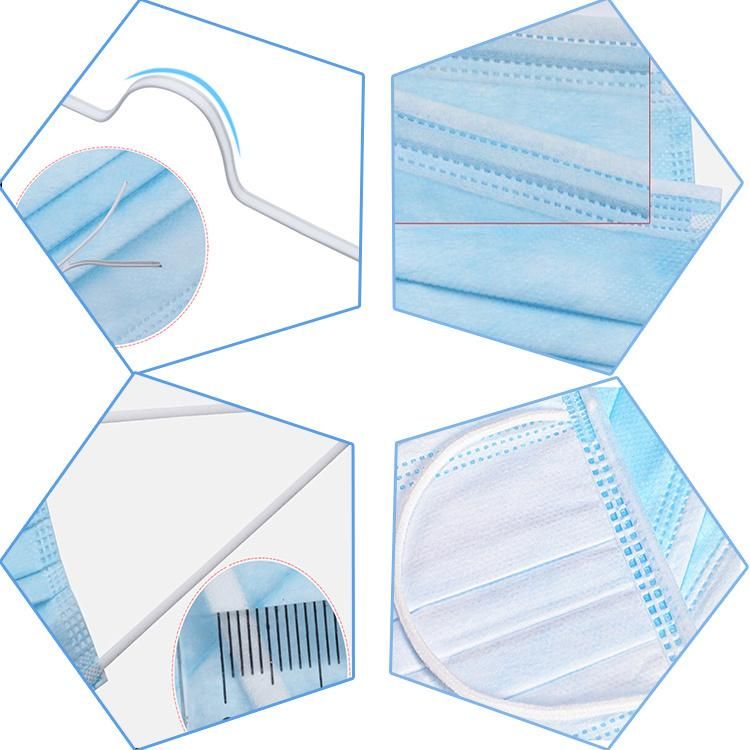 3 Layer Disposable Face Mask Medical Faces Mask with Earloops