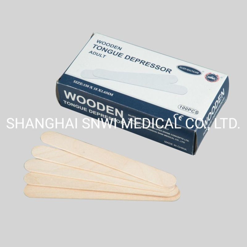 Sterilized Medical Disposable White Birch Wood Tongue Depressor Used in Hospital