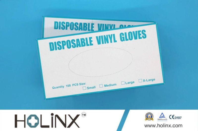 White or Blue Disposable Vinyl Gloves for Surgical Use