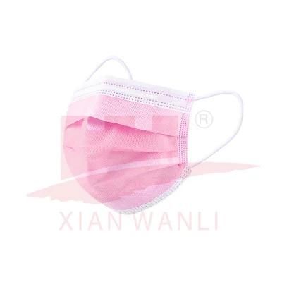 Hospital Disposable Polypropylene Pink Face Mask 3ply Sterile Face Mask