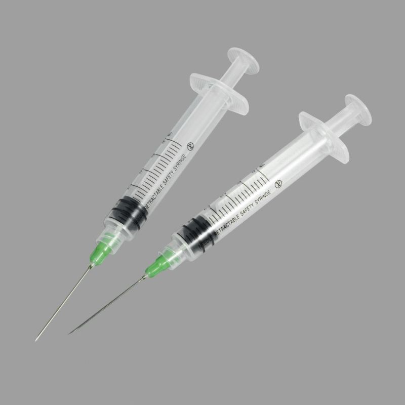 Factory Price Disposable Manual-Retractable Safety Syringe for Hypodermic Injection with CE/FDA Certificate