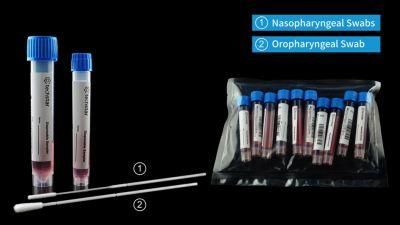 Techstar Disposable Medical Lab Test Sterile Swab Virus Specimen Collection Nylon Flocked Swab with Tube