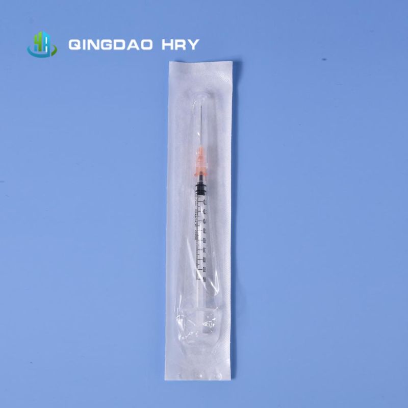 3-Part Disposable Syringe 1ml Luer Slip & Luer Lock with Needle Eo Sterilized Fast Delivery