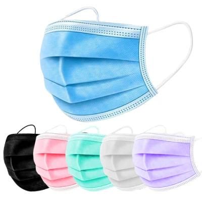 Face Mask with Earloop 3ply Non Woven Bfe99 Skin-Friendly Disposable Individual Packing 3-Ply Medical Mask CE