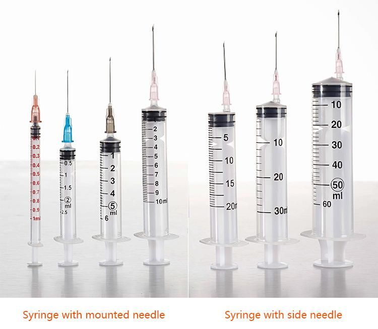 Medical Disposable Sterile Safety Syringe Luer Lock/Slip Lock 3-Part Syringe for Hospital