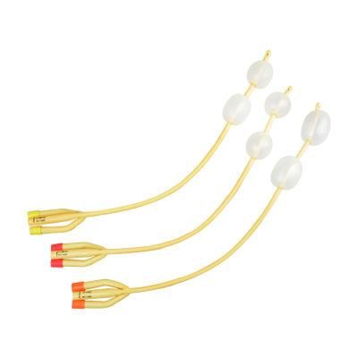 Silicone Coating Foley Catheter Double Balloon Three Way Catheter