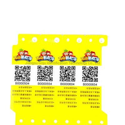 Goju Gj-8020 Waterproof Different Qr Code Plastic Wristband Wrist Bands for Water Park