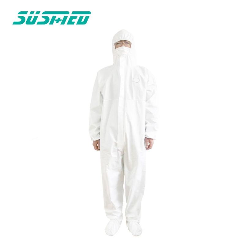 PP+PE CE 3 Hospital Protective Clothing Full Body Protection Hazmat Suit