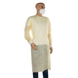 Yellow Color Disposable Surgical Hospital Isolation Gown PP 35 GSM Isolation Gown
