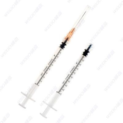 Wego Wholesale Disposable Plastic Luer Lock 23G Vaccine Syringe