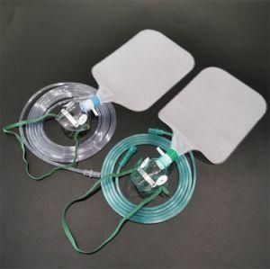 PVC High Concentration Non-Rebreathing Oxygen Mask with Tubing (Green/Transparent, All Types)