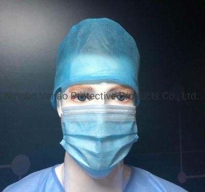 Disposable Non-Woven Hospital Medical Surgical Doctor Cap with Ties on Back