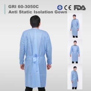 Factory Supply Discount Price AAMI Level 2 Yellow Elastic Cuff Surgical Isolation Gown Patient Long Sleeve with Knitted Cuff