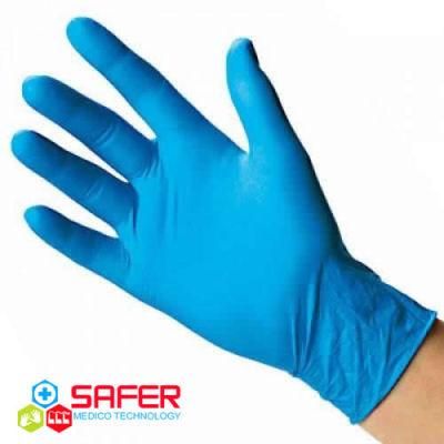 Blue Disposable Nitrile Gloves Latex Free Powder Free