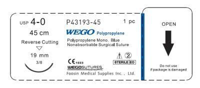 Wego Brand Good Quality Blue Polypropylene Sutures
