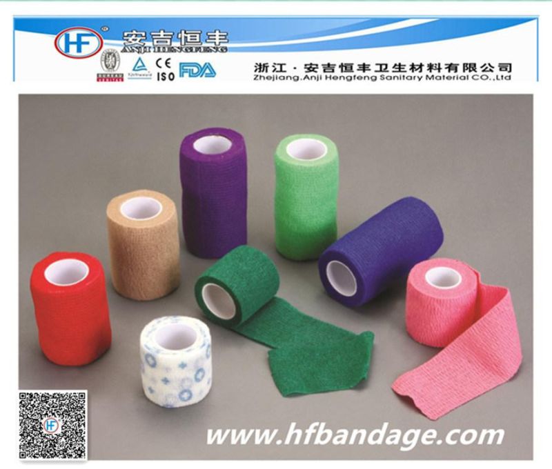 Factory Direct Sale 95% Nonwoven+5% Spandex Veterinary Cohesive Bandages (5cm*4.5m)