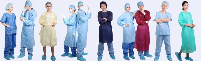 Yellow Medical Surgical Gown Disposable Isolation Cote for Normal Use