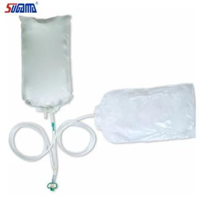Medical Transparent Disposable Peritoneal Dialysis Drainage Bag with Double-Tube
