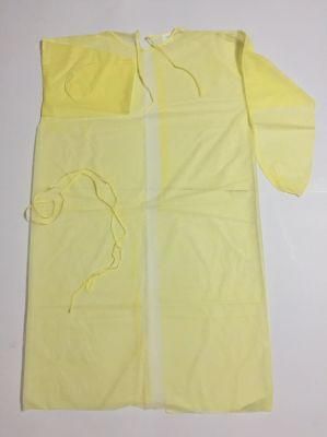 Lucky Star Isolation Gown, Lightweight Polypropylene Material, Elastic Wrists, Neck and Side Ties, Yellow, Regular/Large Size, Medline Style