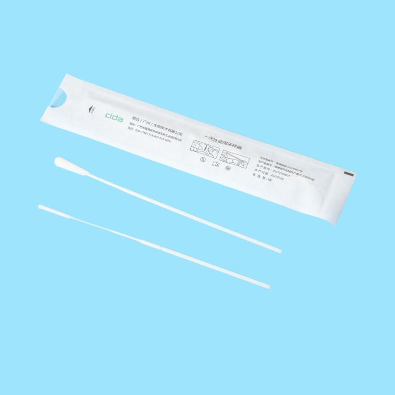 Flocked Sampling Sterile Swabs Nylon Nasal Oral Collection Swab