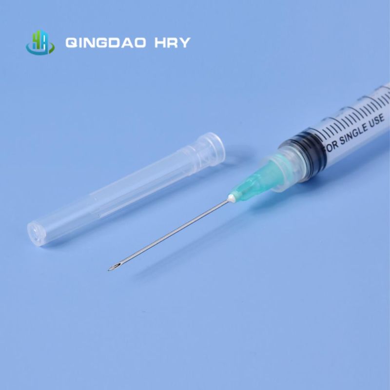 Disposable Plastic Medical Luer/Slip Lock Veterinary Injection Syringe with Needle CE FDA ISO 510K