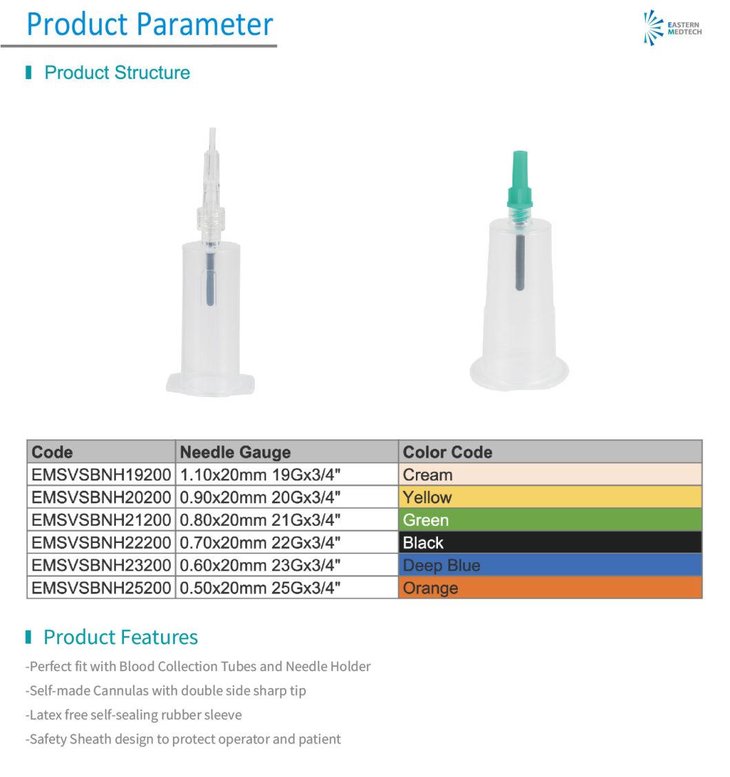 Disposable Medical Use Luer Adapter Safety Professional High Quality Blood Collection System Blood Collection Needle